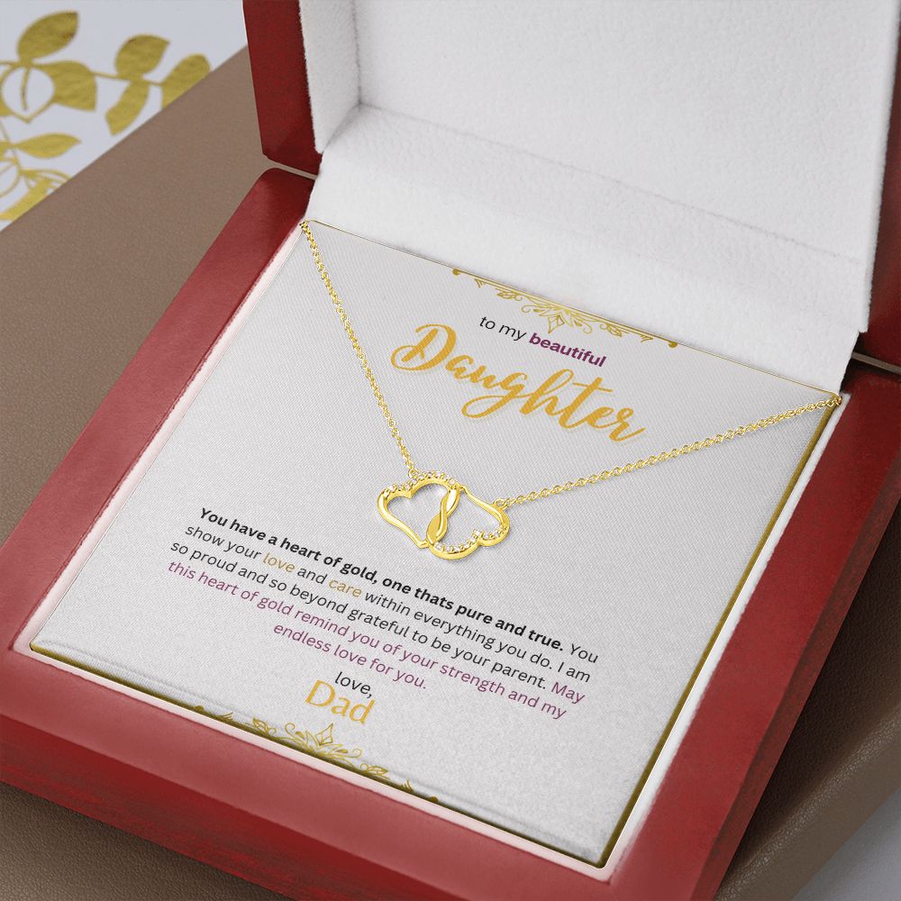 Gold Interlocking Hearts with Diamonds