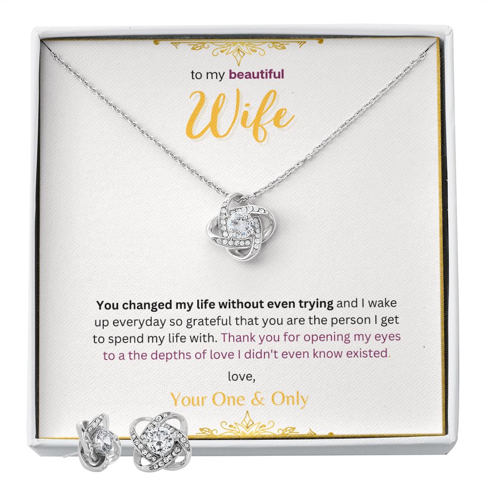Love Knot Earrings and Necklace Set