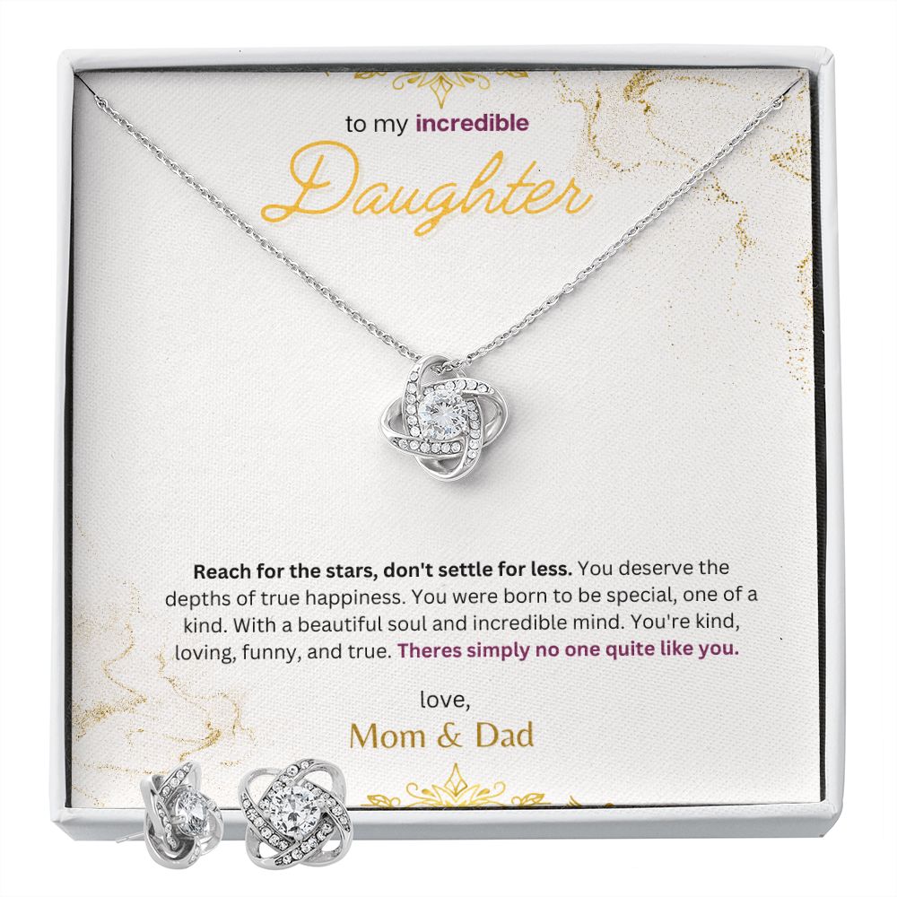 Love Knot Earrings and Necklace Set