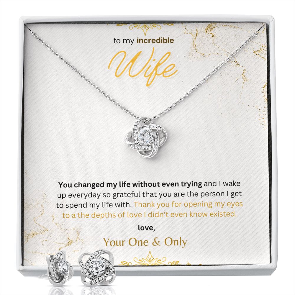 Love Knot Necklace and Earring Set