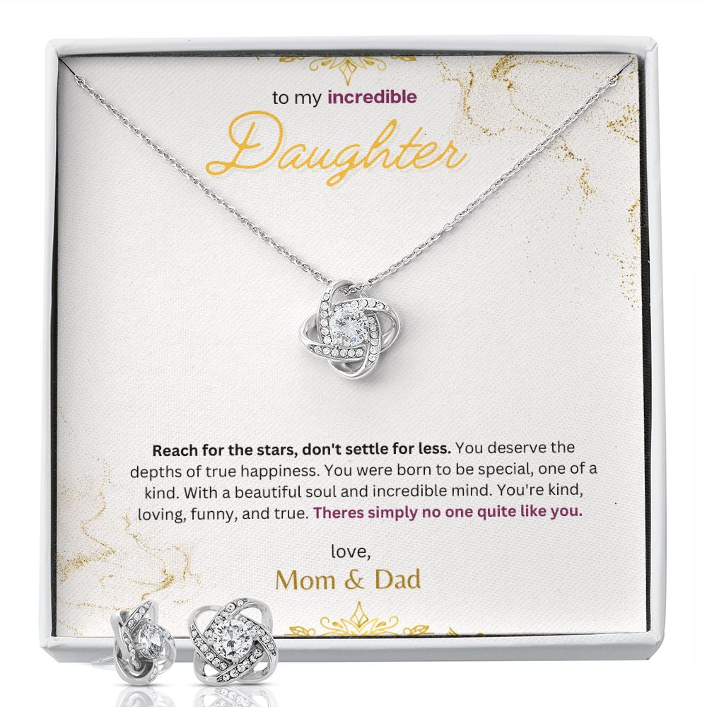 Love Knot Earrings and Necklace Set