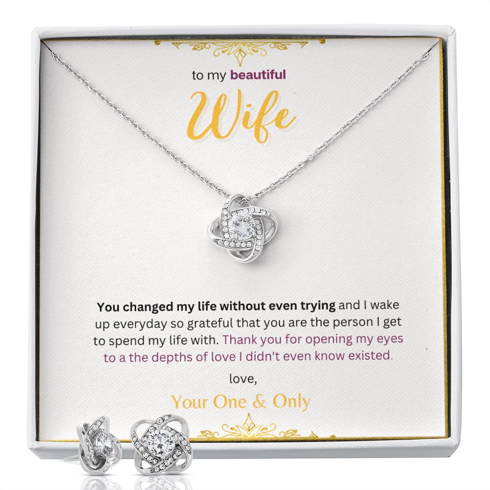 Love Knot Earrings and Necklace Set