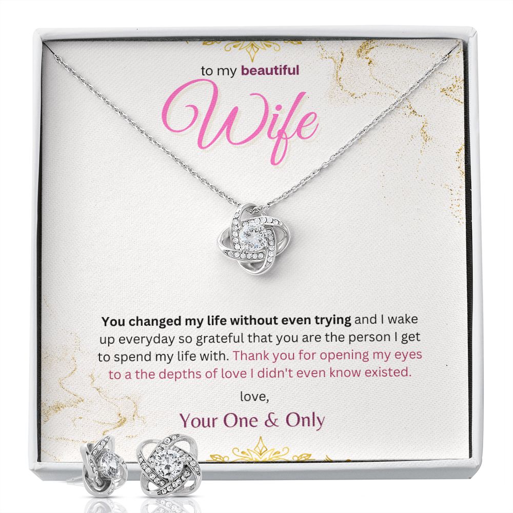 Love Knot Earrings and Necklace Set