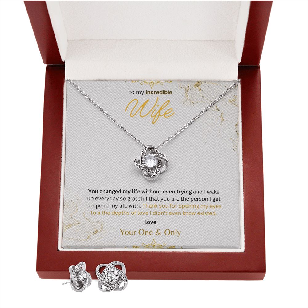 Love Knot Necklace and Earring Set