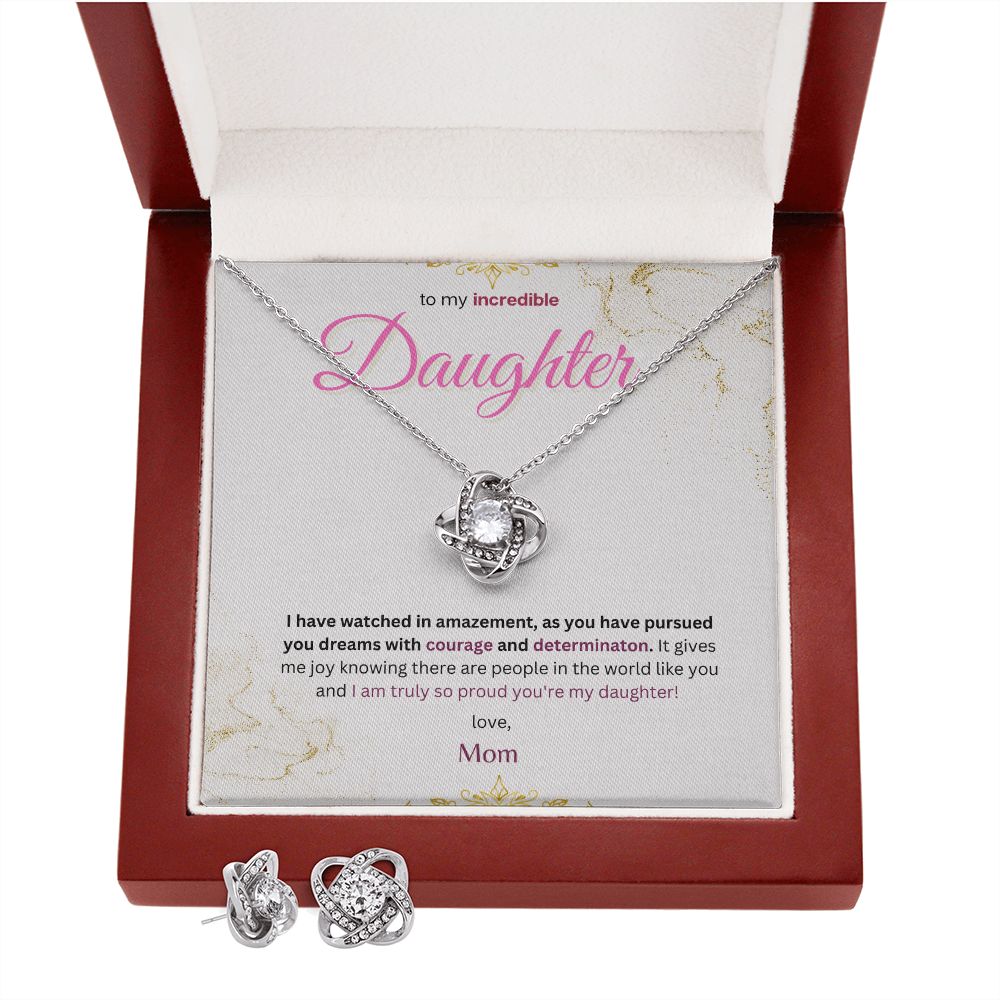 Love Knot Necklace & Earring Set