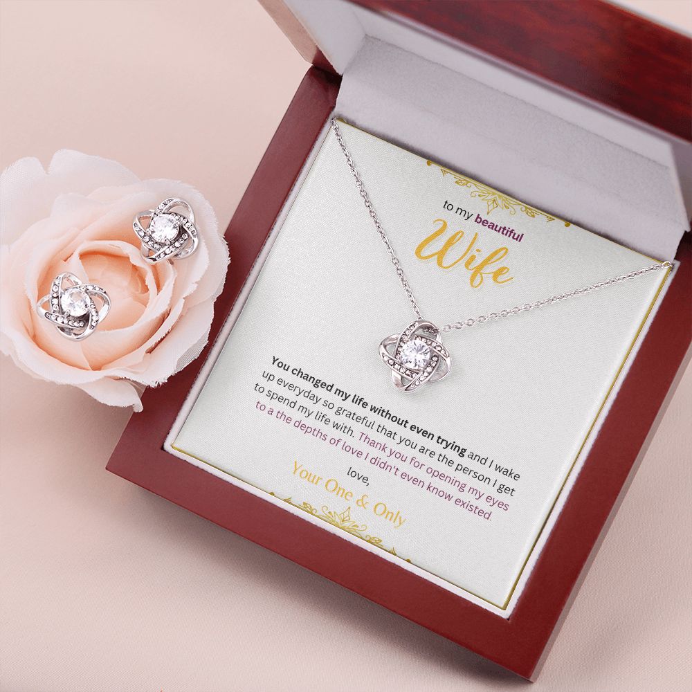 Love Knot Earrings and Necklace Set