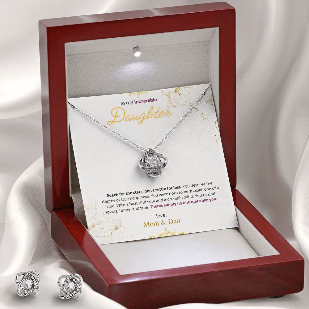 Love Knot Earrings and Necklace Set