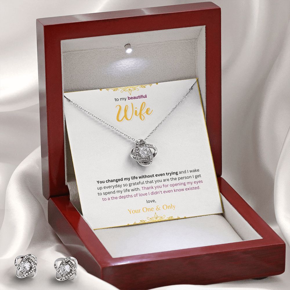 Love Knot Earrings and Necklace Set