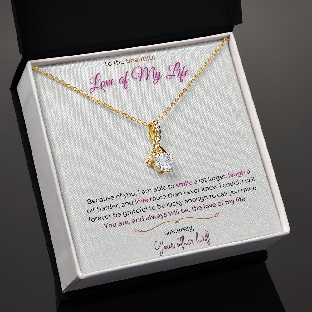 Timeless Drop Necklace (white and yellow gold)