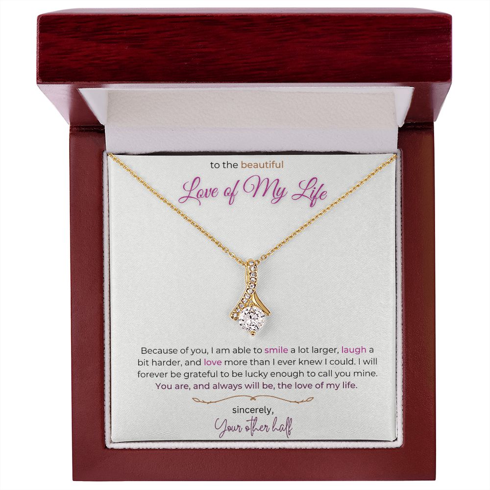 Timeless Drop Necklace (white and yellow gold)