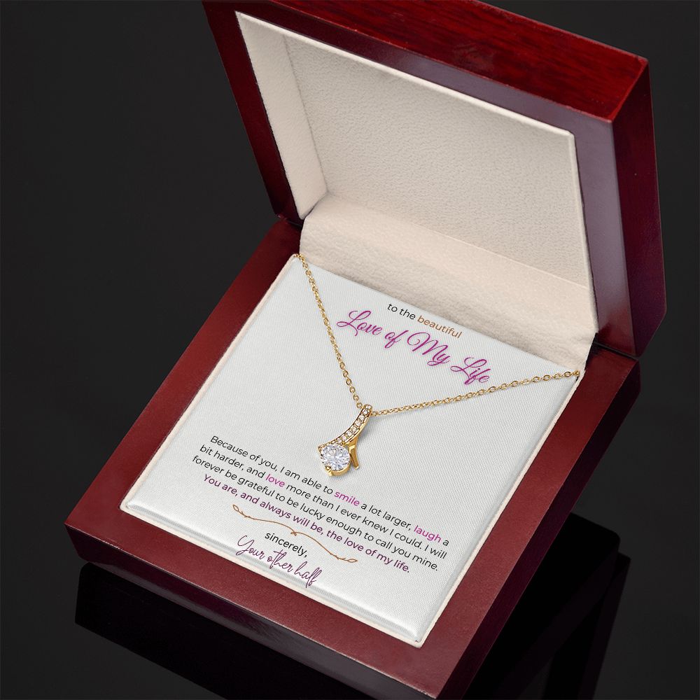 Timeless Drop Necklace (white and yellow gold)