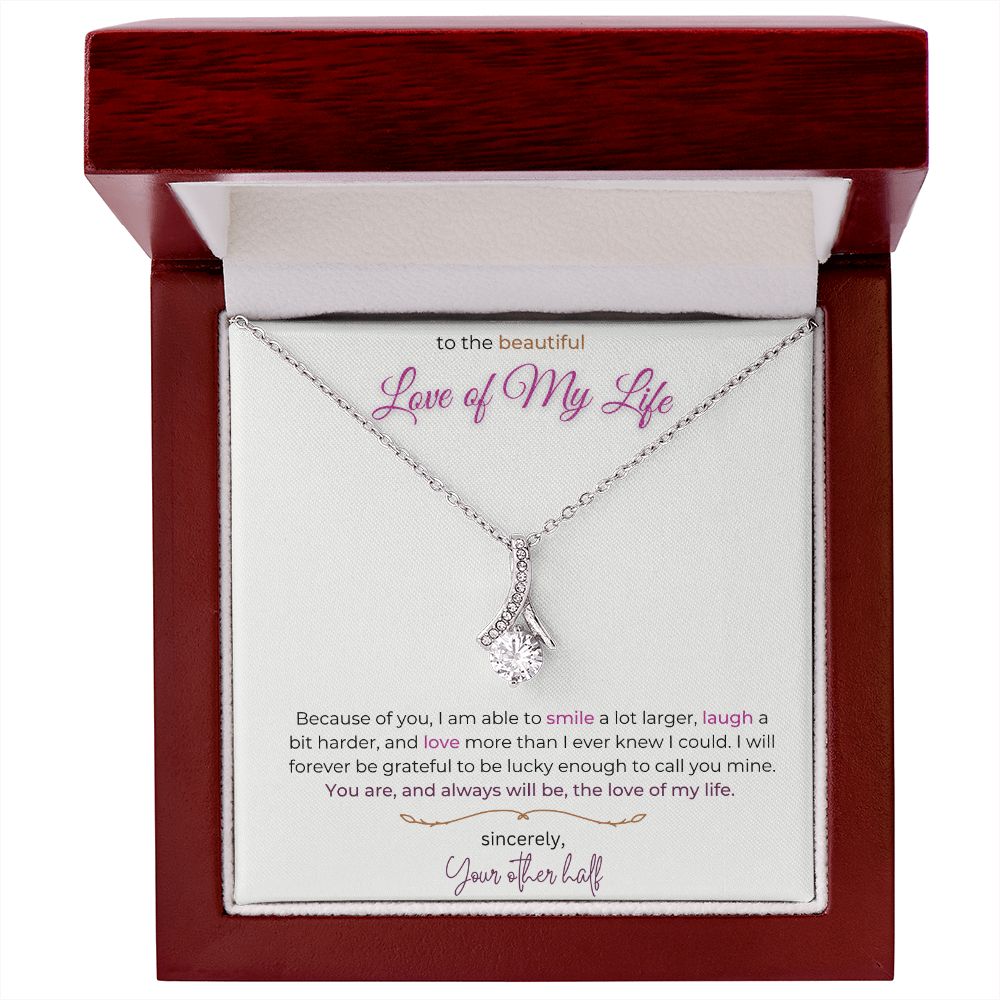 Timeless Drop Necklace (white and yellow gold)