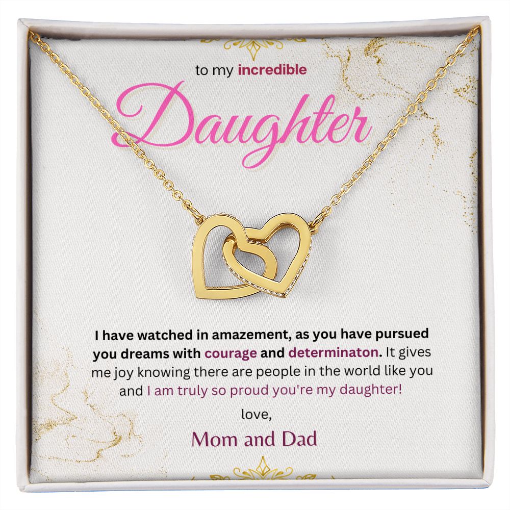 Interlocking Hearts Necklace (Yellow and White Gold Variants)