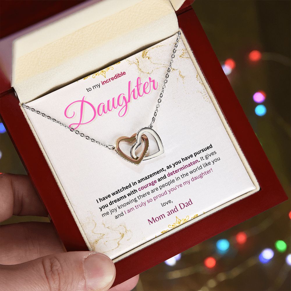 Interlocking Hearts Necklace (Yellow and White Gold Variants)