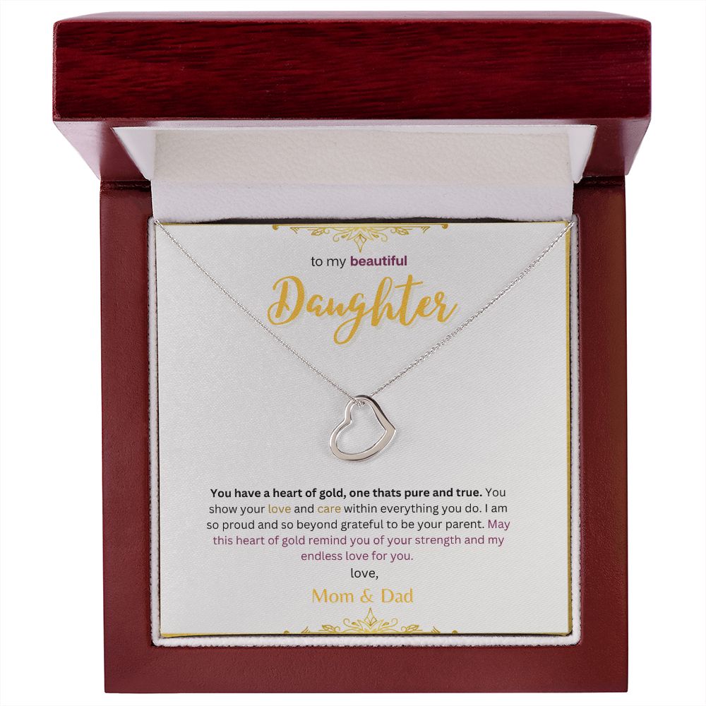 Heart Necklace (White and Yellow Gold)