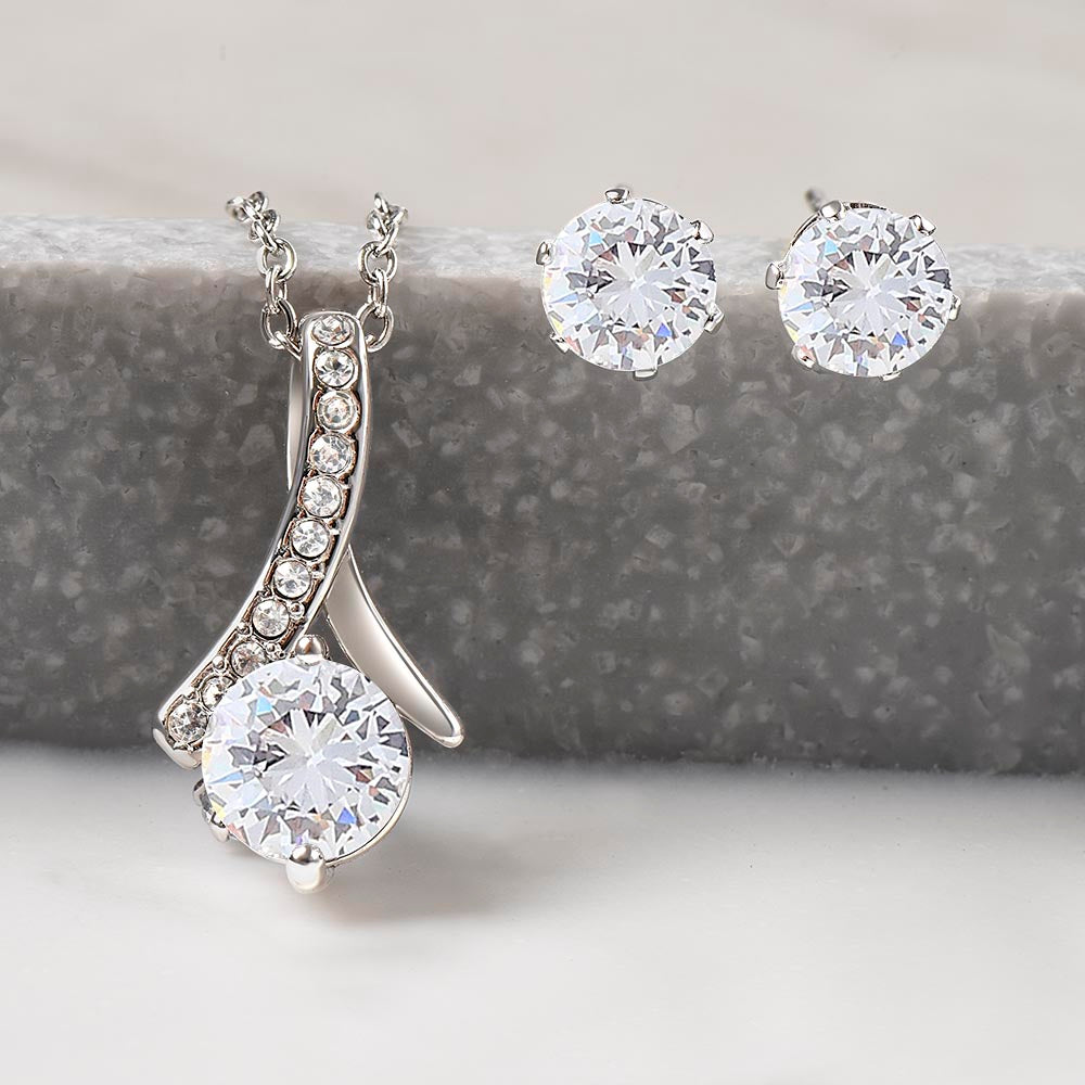 Timeless Drop Necklace and Cubic Zirconia Earring Set