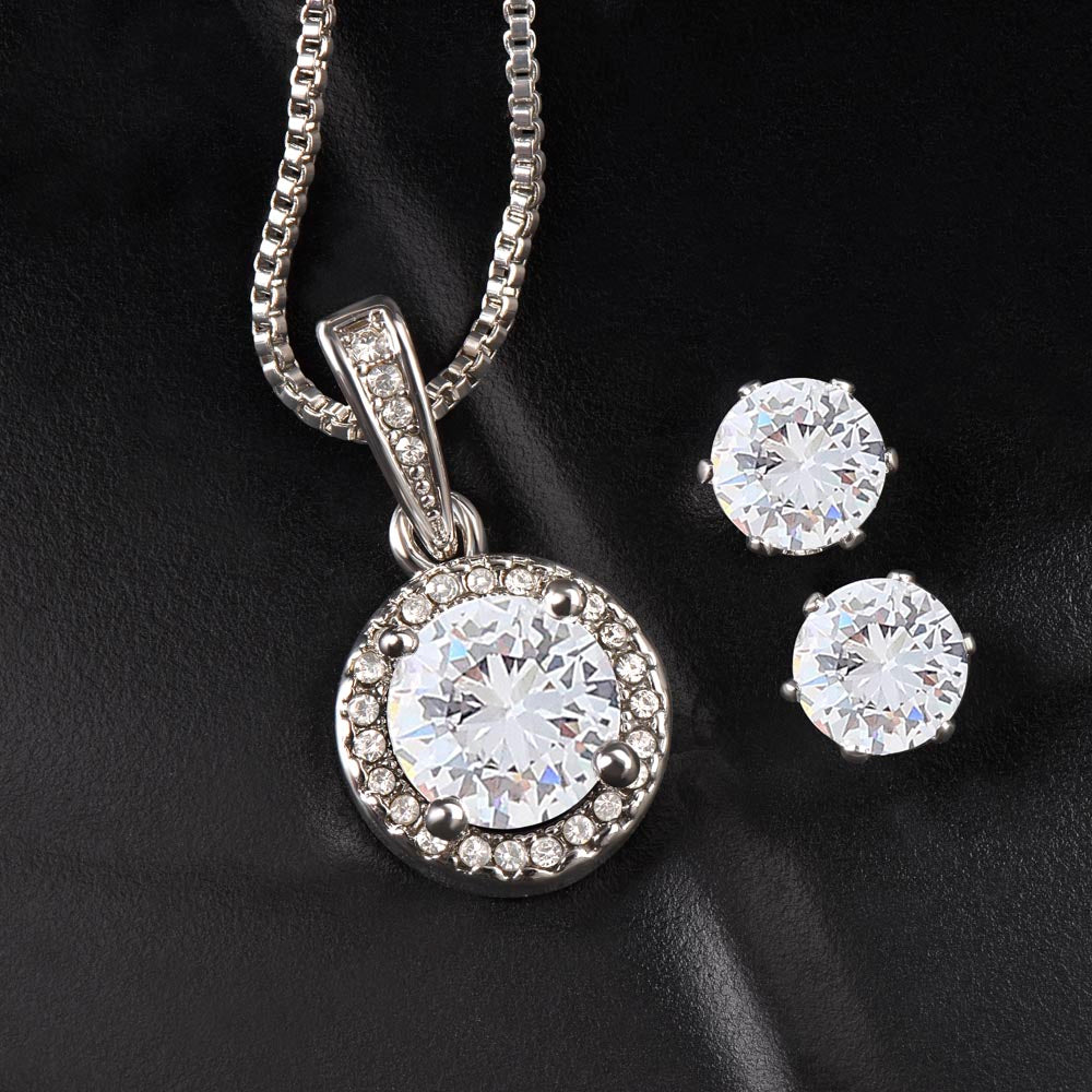 Eternal Hope Necklace & CZ Earring Set