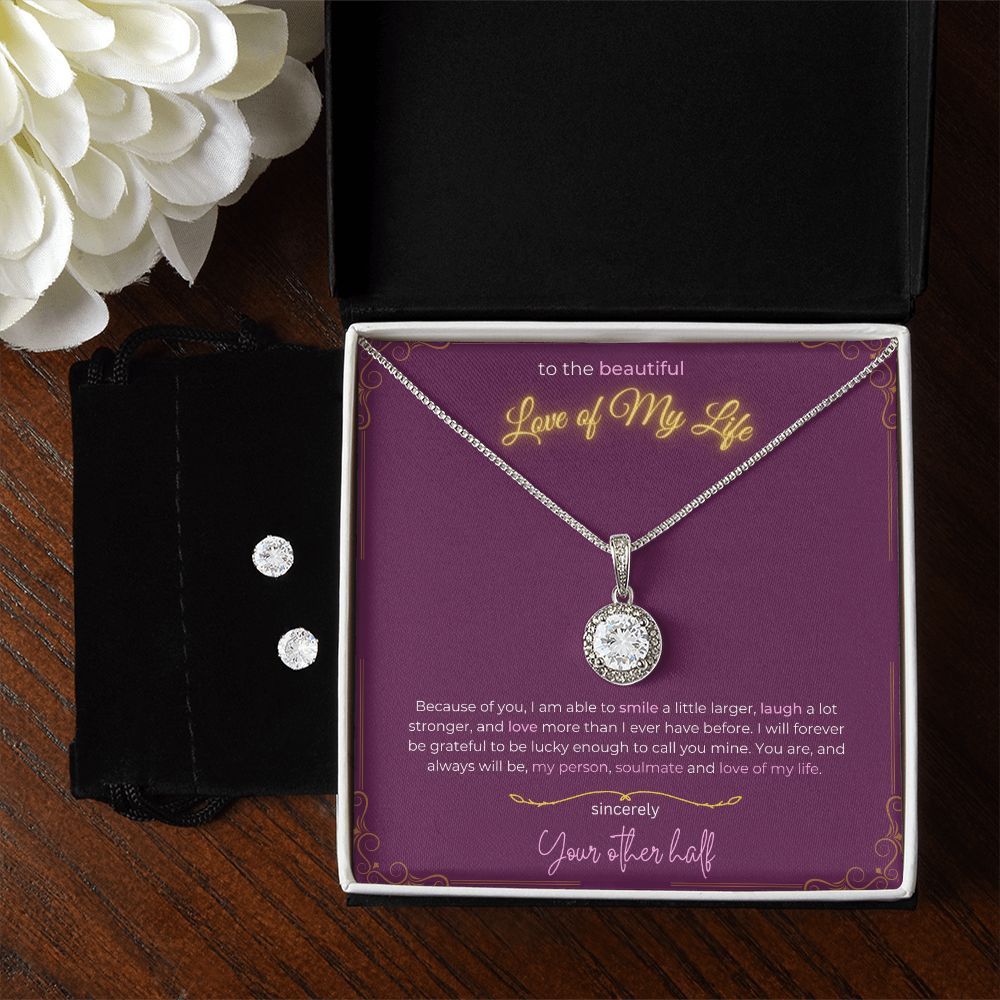 Eternal Hope Necklace & CZ Earring Set
