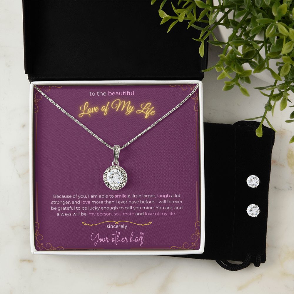 Eternal Hope Necklace & CZ Earring Set