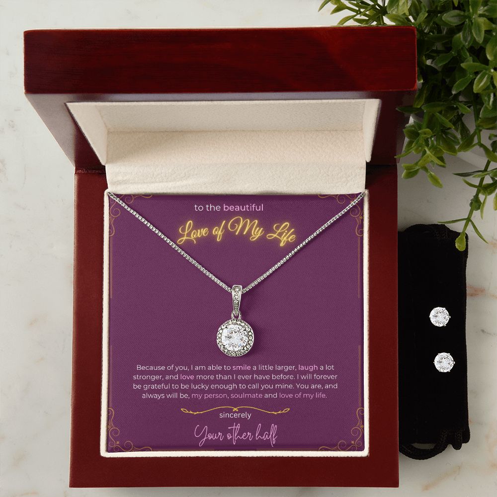 Eternal Hope Necklace & CZ Earring Set