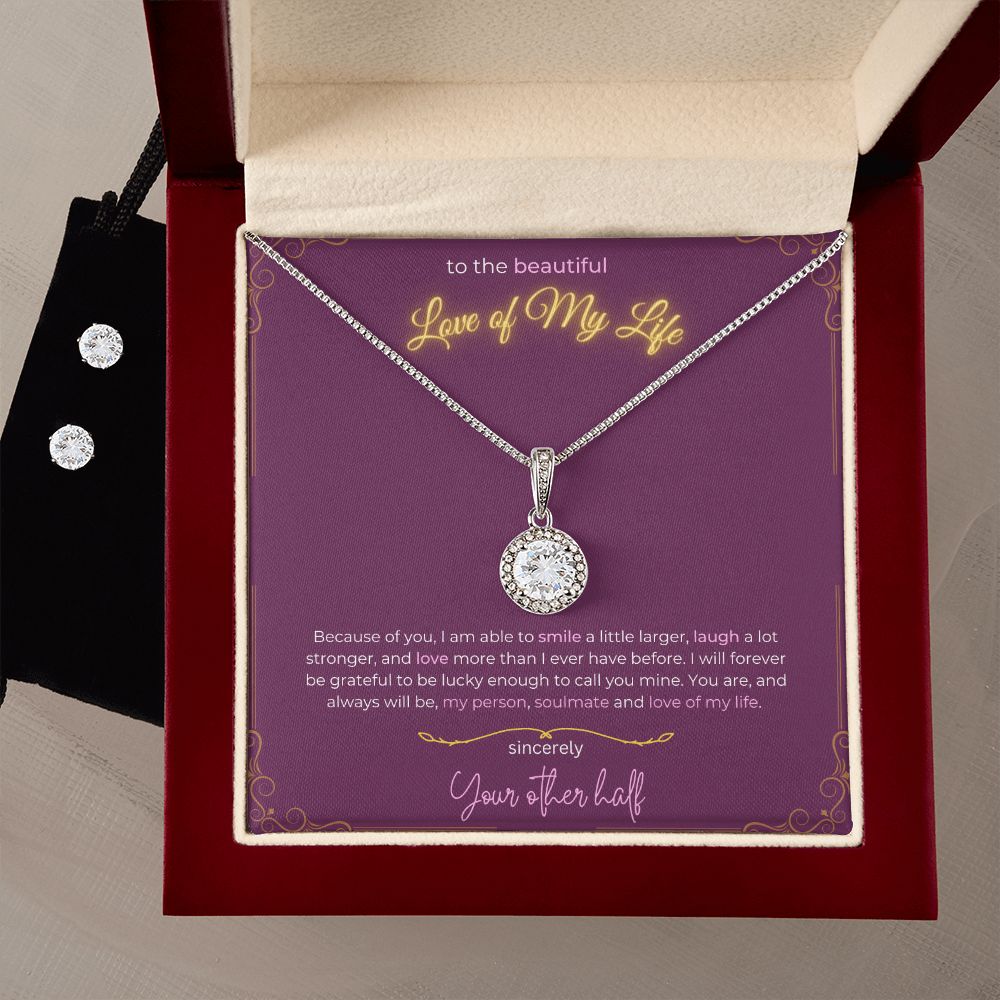 Eternal Hope Necklace & CZ Earring Set