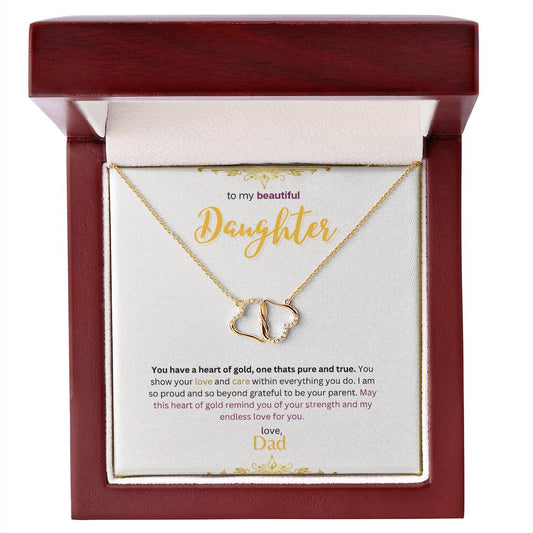 Gold Interlocking Hearts with Diamonds