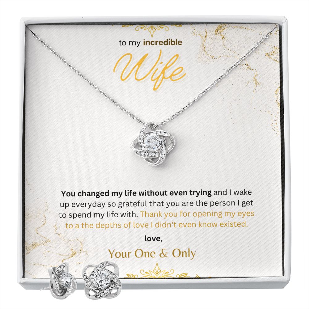 Love Knot Necklace and Earring Set