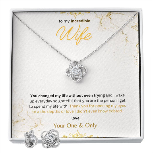 Love Knot Necklace and Earring Set