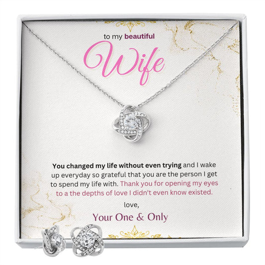 Love Knot Earrings and Necklace Set