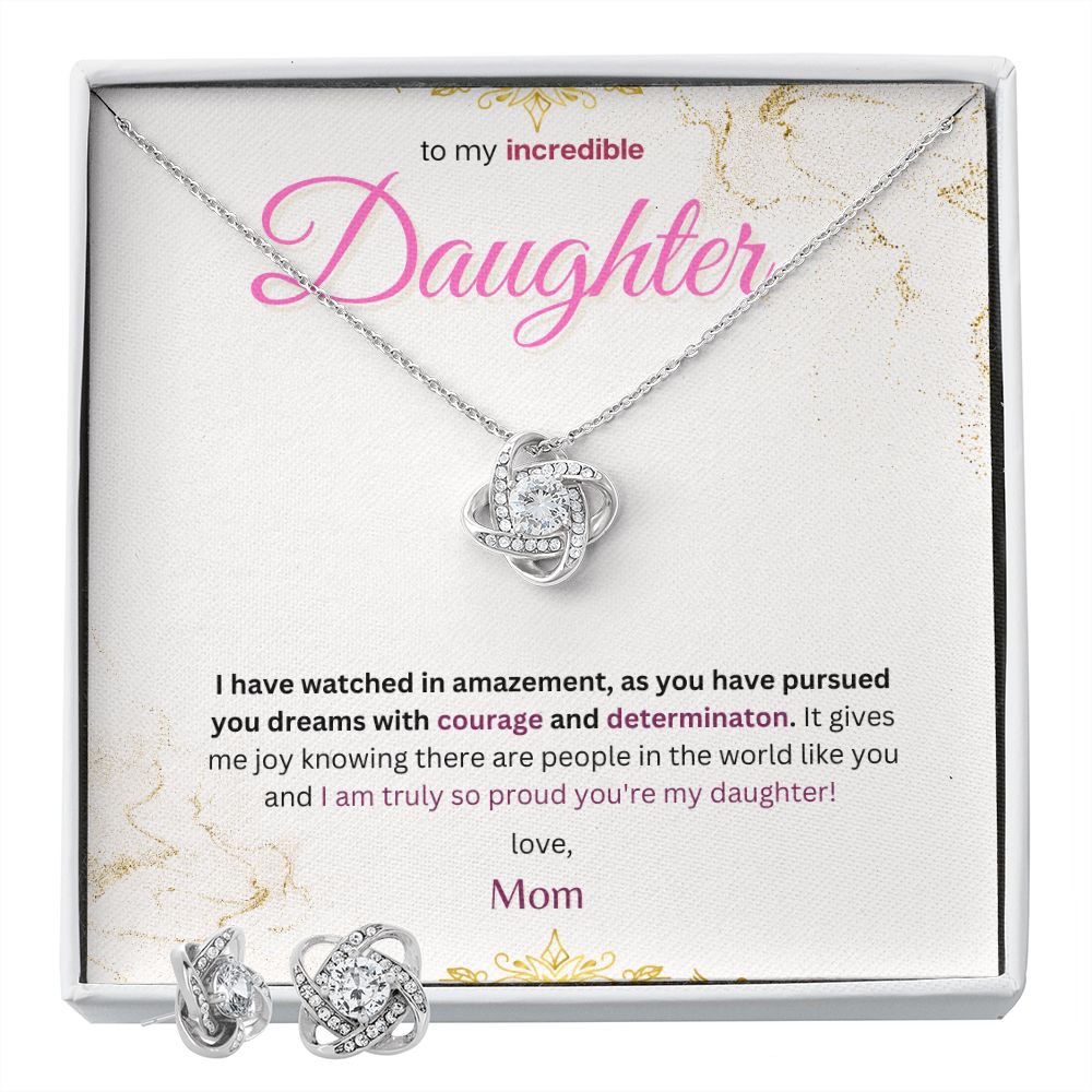 Love Knot Necklace & Earring Set