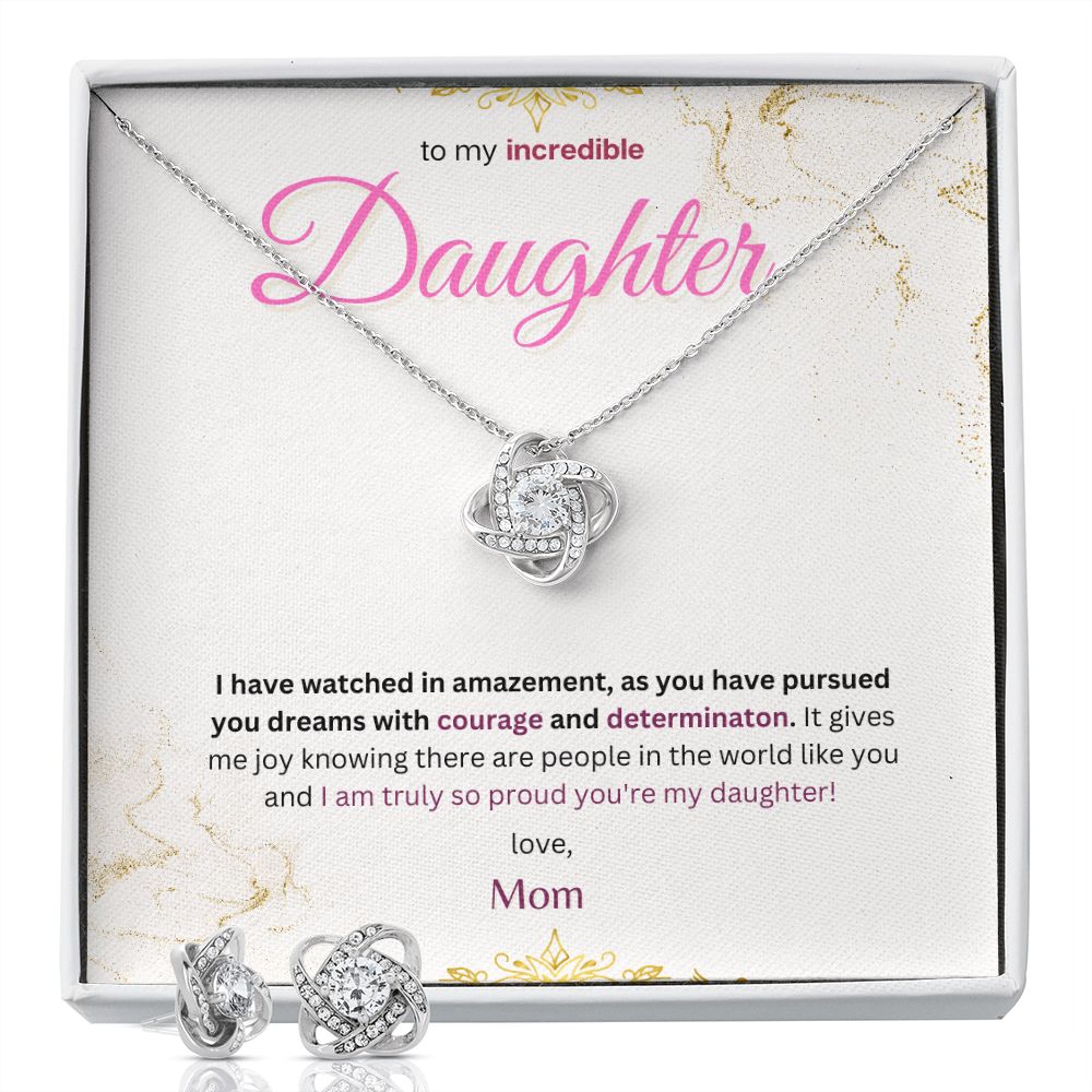 Love Knot Necklace & Earring Set