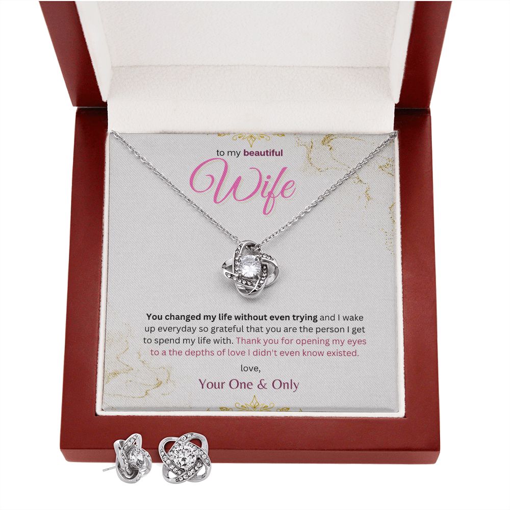 Love Knot Earrings and Necklace Set