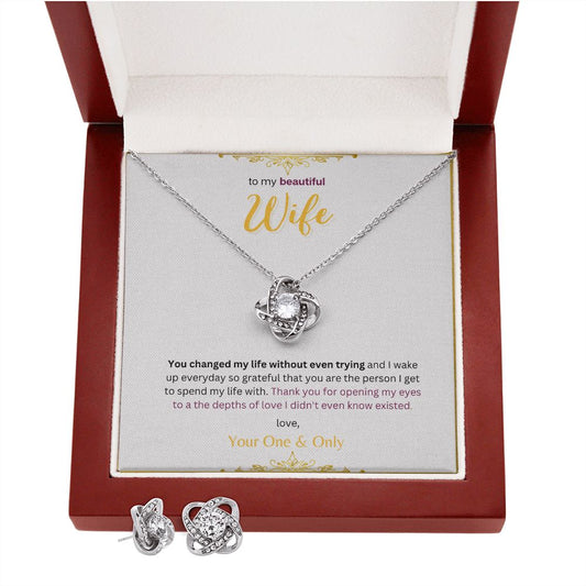 Love Knot Earrings and Necklace Set
