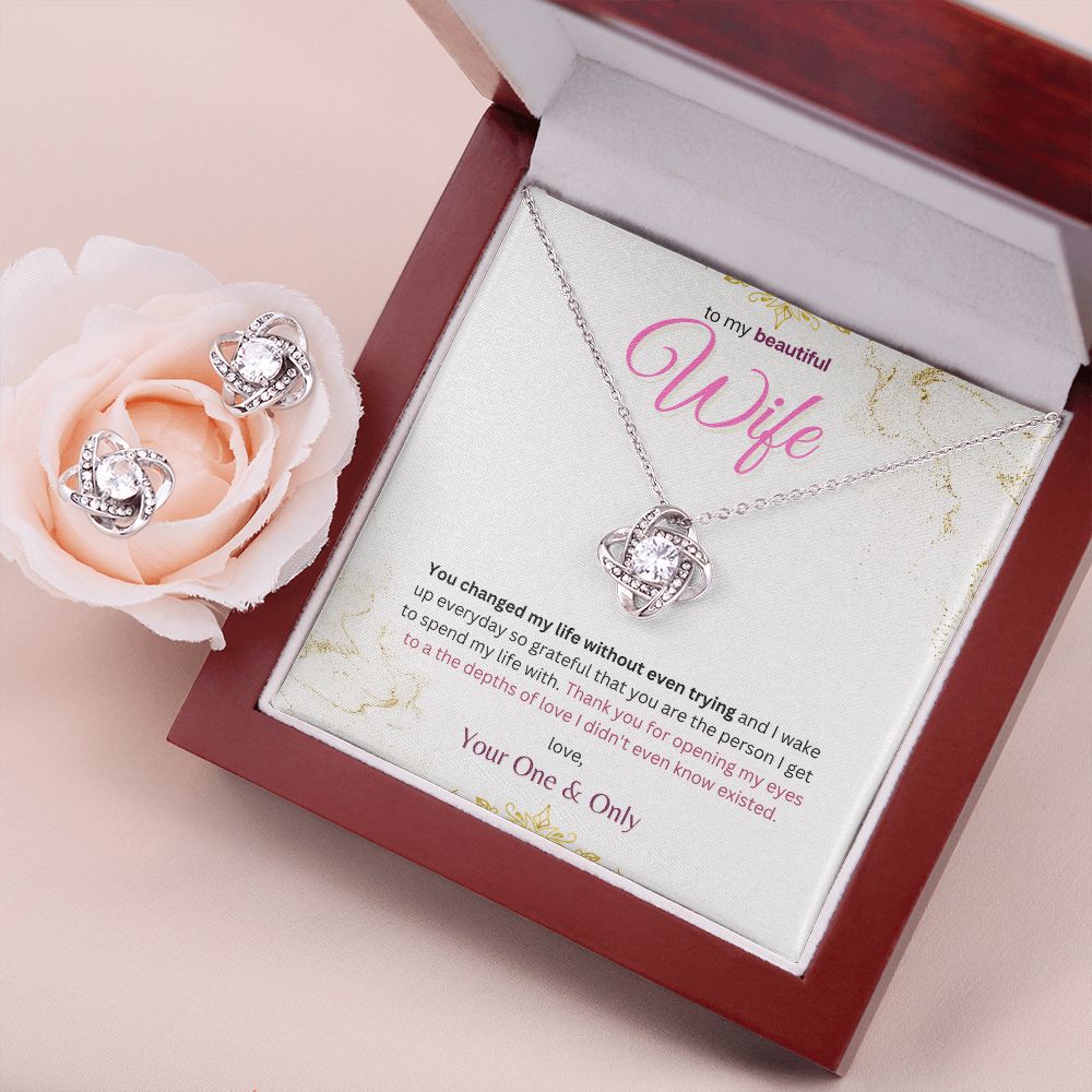 Love Knot Earrings and Necklace Set