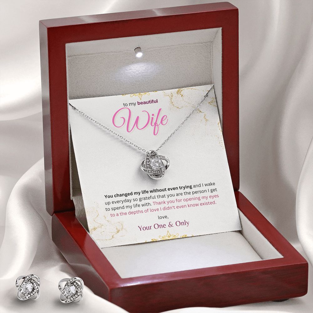 Love Knot Earrings and Necklace Set