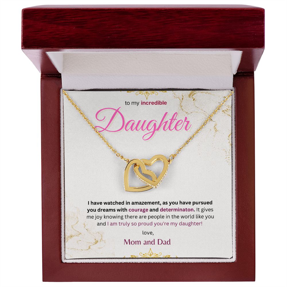 Interlocking Hearts Necklace (Yellow and White Gold Variants)