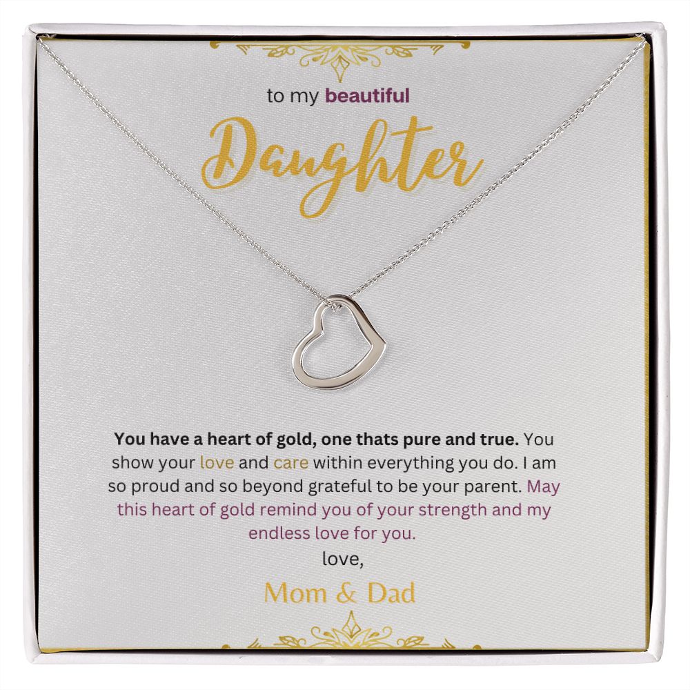 Heart Necklace (White and Yellow Gold)